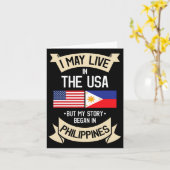 Philippinen Amerikanische Flagge USA Philippino Ro Karte (Gelbe Blume)
