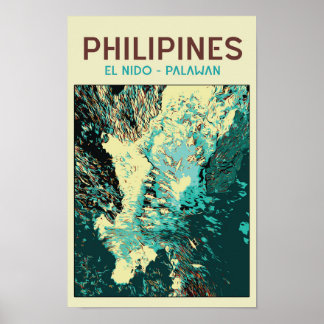 Philippinen, Boote in wunderschönen El Nido, Palaw Poster