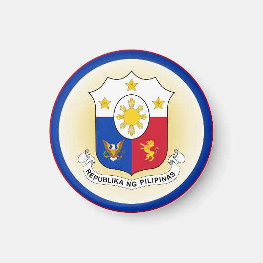 Philippinen-Coat-Circle-Shape Magnet (Vorne)