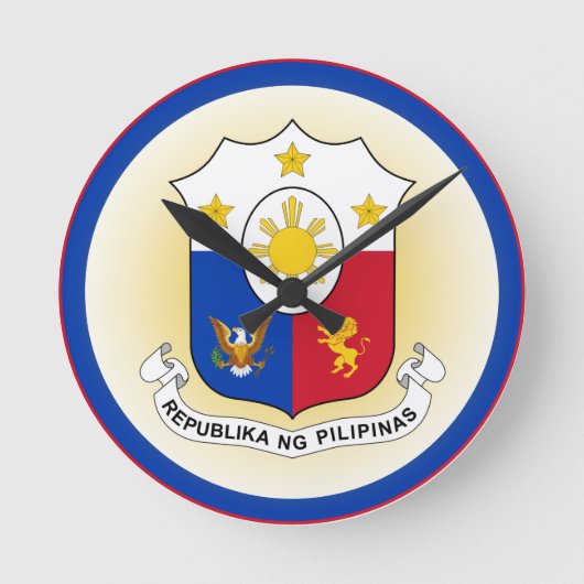 Philippinen-Coat-Circle-Shape Runde Wanduhr (Vorderseite)