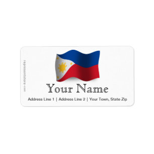 Philippinen, die Flagge wellenartig bewegen Adressaufkleber