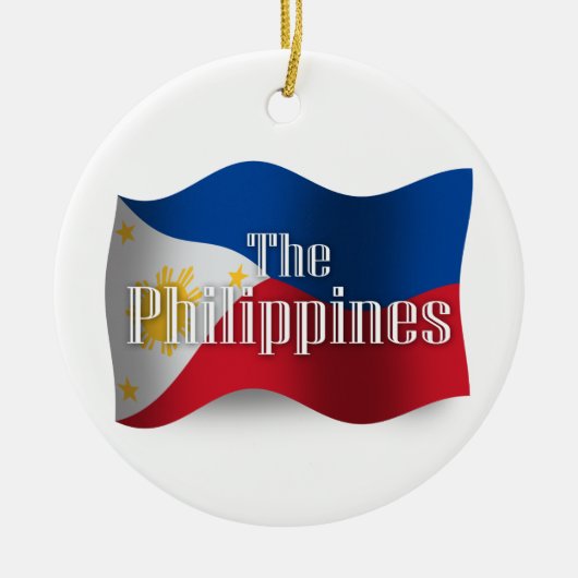 Philippinen, die Flagge wellenartig bewegen Keramik Ornament (Vorne)