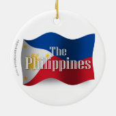 Philippinen, die Flagge wellenartig bewegen Keramik Ornament (Hinten)