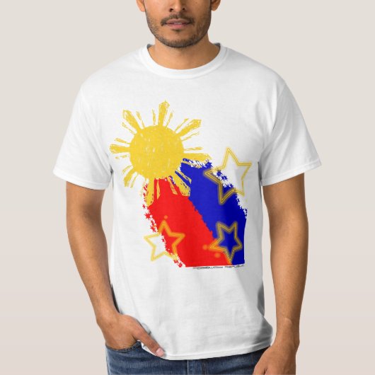 Philippinen, die Sun- und Anfangsflagge schießen T-Shirt (Vorderseite)