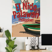 Philippinen, El Nido, Palawan Reiseplakat. Poster (Heimbüro)