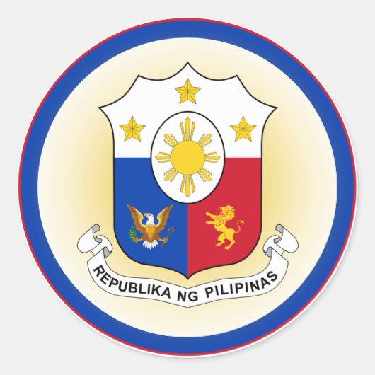 Philippinen-Erbe-Emblem Runder Aufkleber (Vorderseite)