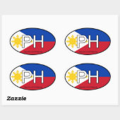 Philippinen-Euro-Sticker Ovaler Aufkleber (Blatt)