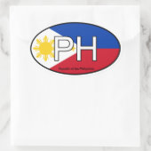 Philippinen-Euro-Sticker Ovaler Aufkleber (Tasche)