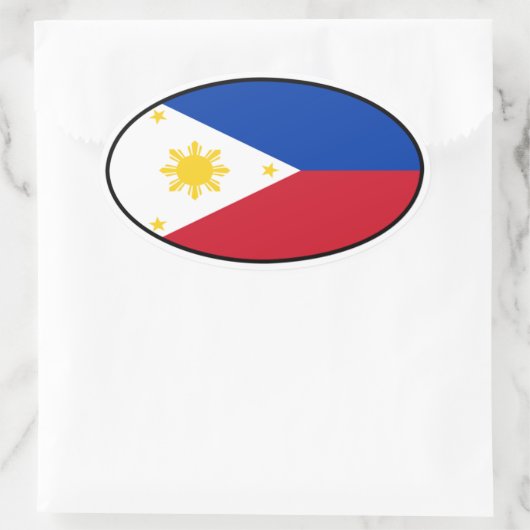Philippinen-Euro-Sticker Ovaler Aufkleber (Tasche)