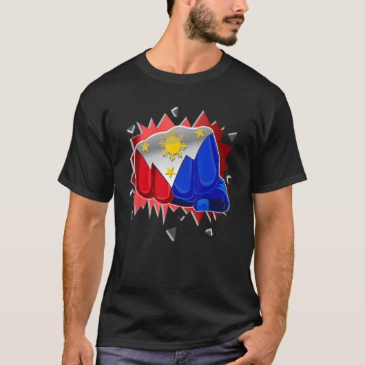 Philippinen Faust Boxfächer mit philippinischer Fa T-Shirt (Vorderseite)