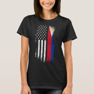 Philippinen: Filipino American Flag Pride Philipps T-Shirt