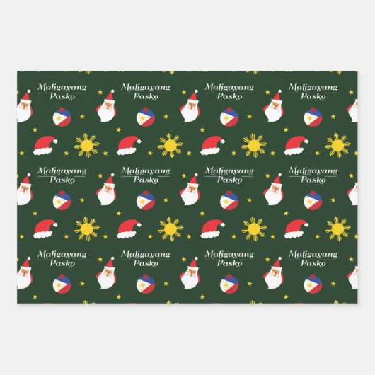 Philippinen Filipino Christmas Maligayang Pasko Geschenkpapier Set (Vorderseite 3)