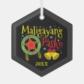 Philippinen Filipino Christmas Maligayang Pasko Ornament Aus Glas (Vorderseite)