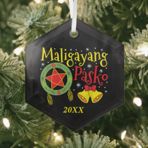 Philippinen Filipino Christmas Maligayang Pasko Ornament Aus Glas
