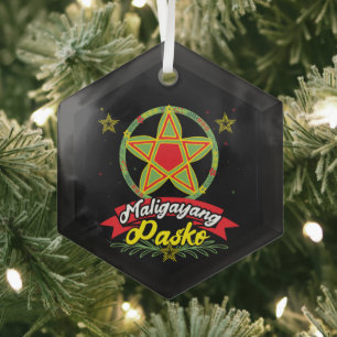 Philippinen Filipino Christmas Maligayang Pasko Ornament Aus Glas