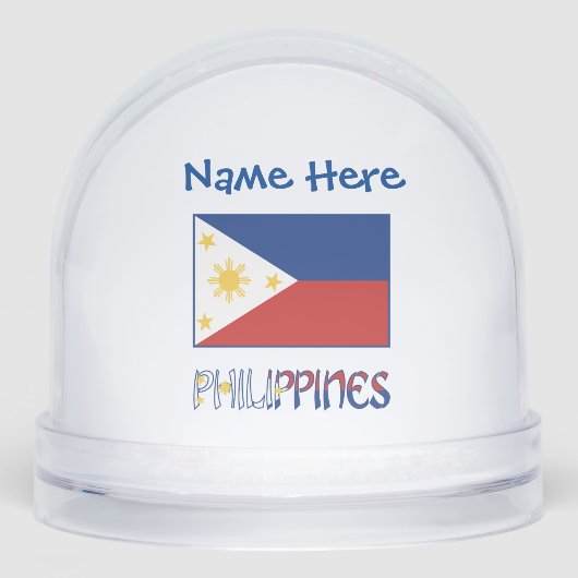 Philippinen Filipino Flag Blue Personalisiert Schneekugeln (Vorderseite)
