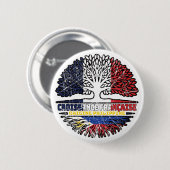 Philippinen Filipino Flag Frankreich Tree Roots Fl Button (Vorne & Hinten)