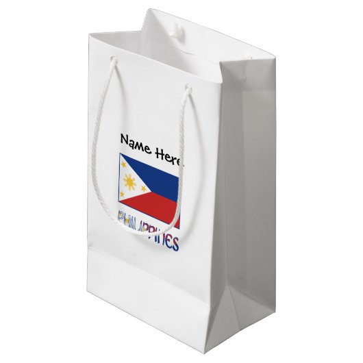 Philippinen Filipino Flag Personalisiert Kleine Geschenktüte (Vorderseite Schrägansicht)