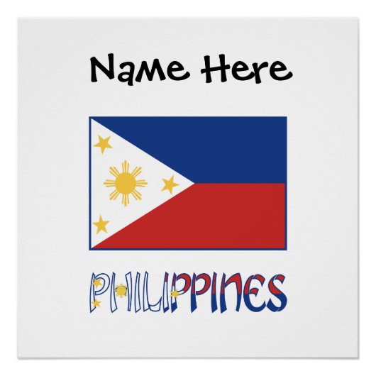 Philippinen Filipino Flag Personalisiert Poster (Vorderseite)