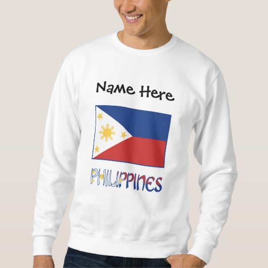 Philippinen Filipino Flag Personalisiert Sweatshirt (Vorderseite)