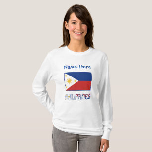 Philippinen Filipino-Flagge Blau Personalisierung  T-Shirt