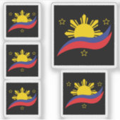 Philippinen Filipino Pinoy Flag Aufkleber (Vorderseite)
