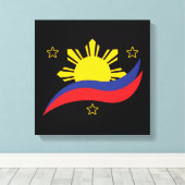 Philippinen Filipino Pinoy Flag Leinwanddruck (Insitu (Holzboden))