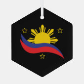 Philippinen Filipino Pinoy Flag Ornament Aus Glas (Rückseite)