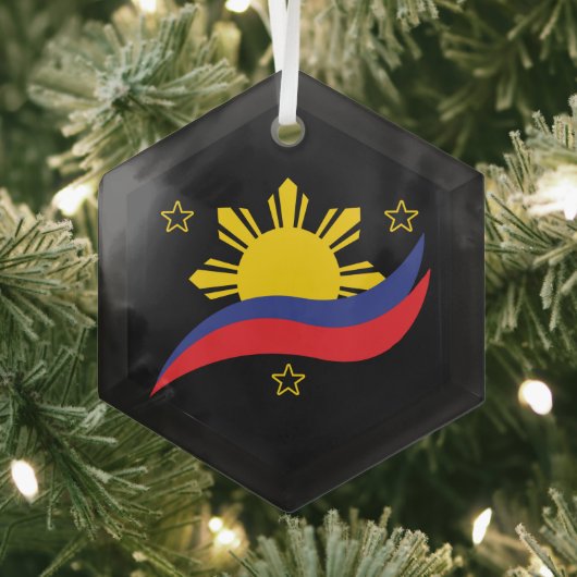 Philippinen Filipino Pinoy Flag Ornament Aus Glas (Insitu)
