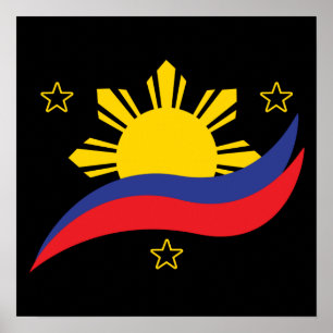 Philippinen Filipino Pinoy Flag Poster