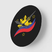 Philippinen Filipino Pinoy Flag Runde Wanduhr (Winkel)