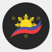 Philippinen Filipino Pinoy Flag Runder Aufkleber (Vorderseite)