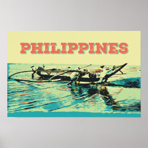 Philippinen, Fischerszene auf den Visayas-Inseln Poster