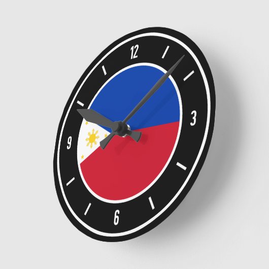 Philippinen Flag Elegant Runde Wanduhr (Winkel)
