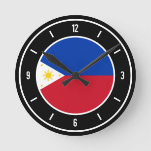 Philippinen Flag Elegant Runde Wanduhr