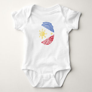 Philippinen Flag Fingerprint Baby Strampler