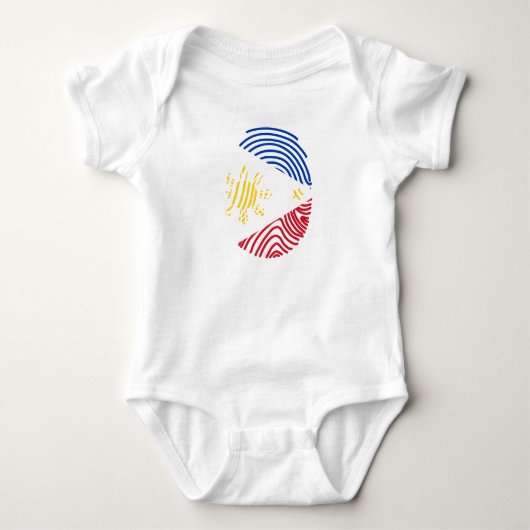 Philippinen Flag Fingerprint Baby Strampler (Vorderseite)