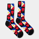 Philippinen Flag Herz Muster Spaß Filipino Pride Socken (Rechts)