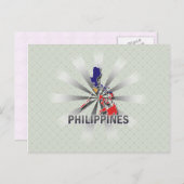 Philippinen Flag Map 2.0 Postkarte (Vorne/Hinten)