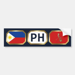 Philippinen Flag Map Code Autoaufkleber