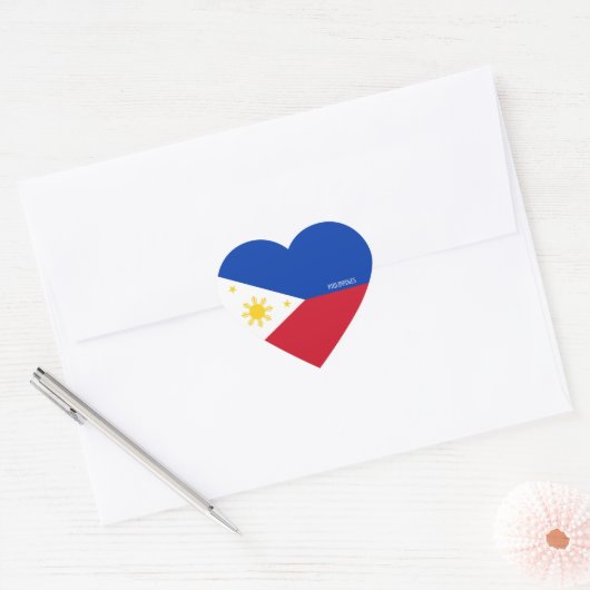 Philippinen Flag Patriotic Herz-Aufkleber (Umschlag)