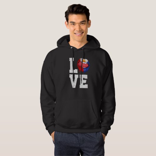 Philippinen Flag Soccer Fan Liebe Filipino Hoodie (Vorne ganz)