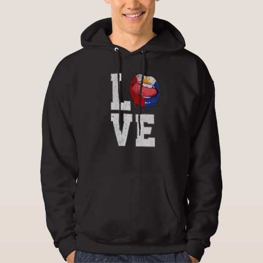 Philippinen Flag Soccer Fan Liebe Filipino Hoodie (Vorderseite)