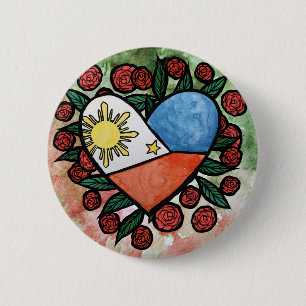 Philippinen-Flagge Button