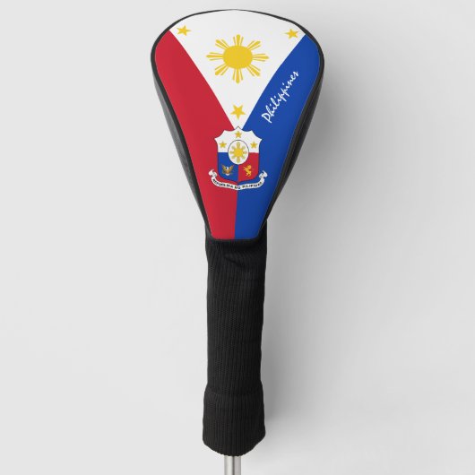 Philippinen-Flagge, Emblem/Golf Clubs-Abdeckung Golf Headcover (Vorderseite)