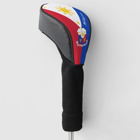 Philippinen-Flagge, Emblem/Golf Clubs-Abdeckung Golf Headcover (angewinkelt)