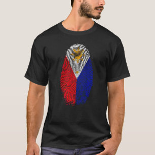 Philippinen-Flagge Fingerabdruck Es ist in meiner T-Shirt