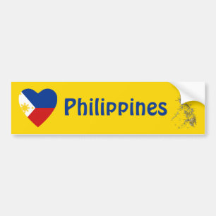 Philippinen-Flagge Herz + Karte Aufkleber Autoaufkleber