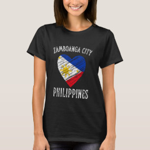 Philippinen-Flagge Herz Zamboanga City T-Shirt