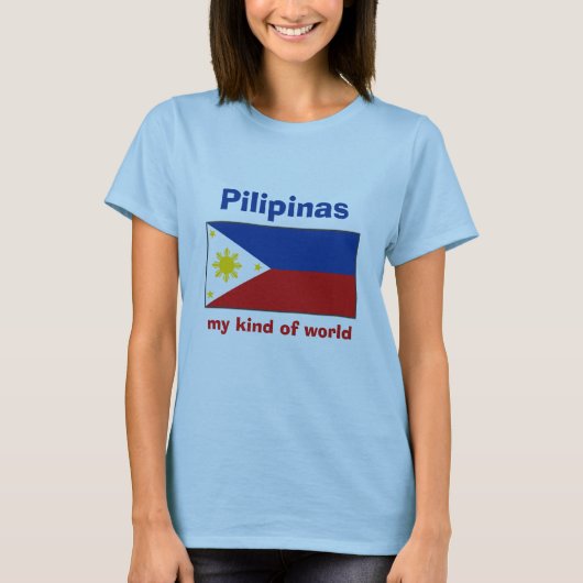Philippinen-Flagge + Karte + Text-T - Shirt (Vorderseite)